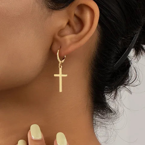 ✨ 🌿Boucles d’Oreilles Croix - Foi Lumineuse